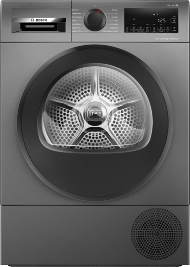 Bosch Serie 6 Kondenstørretumbler med varmepumpe 9 kg Støbejernsgrå WQG245DXSN